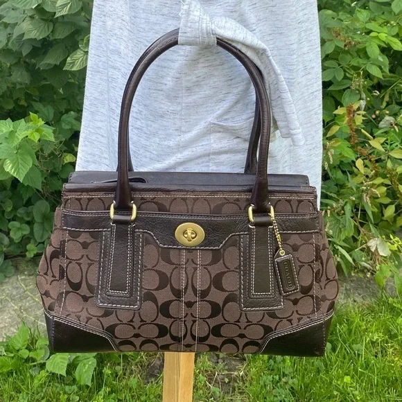 Coach 11062  Hampton Signature Handbag Brown on Brown - Picture 2 of 16